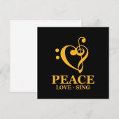 Peace Love Sing Choir Chorus Choral Music Clef Gif Kaart (Voorkant / Achterkant)