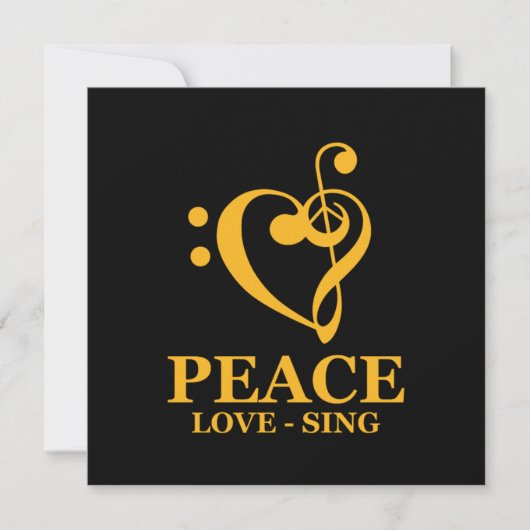 Peace Love Sing Choir Chorus Choral Music Clef Gif Kaart (Voorkant)