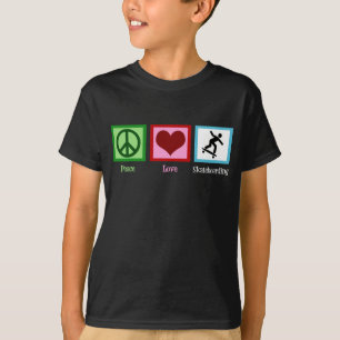 Peace Love Skateboarden Cool Kinder T-shirt