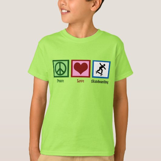Peace Love Skateboarden Kinder T-shirt (Voorkant)