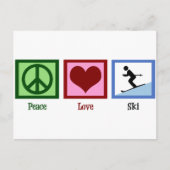 Peace Love Ski Briefkaart (Voorkant)