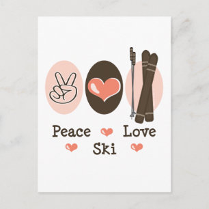 Peace Love Ski Briefkaart