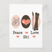 Peace Love Ski Briefkaart (Voorkant)