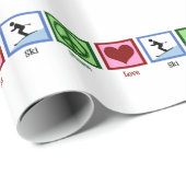 Peace Love Ski Cadeaupapier (Rol Hoek)