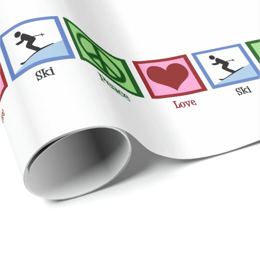 Peace Love Ski Cadeaupapier (Rol Hoek)
