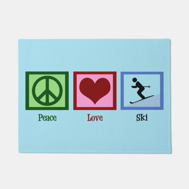 Peace Love Ski Deurmat (Voorkant)