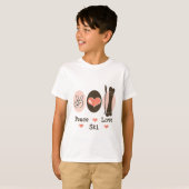 Peace Love Ski Kinder Sweatshirt (Voorkant volledig)