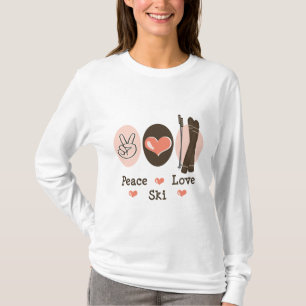 Peace Love Ski Long-Hoeve T-shirt