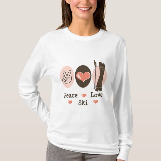 Peace Love Ski Long-Hoeve T-shirt (Voorkant)