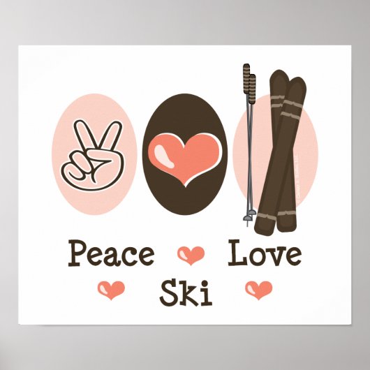 Peace Love Ski Poster (Voorkant)