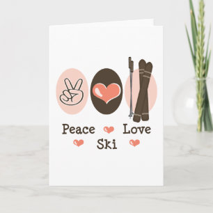 Peace Love Ski Wenskaart Kaart