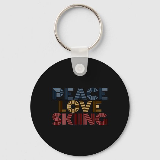 Peace Love Skiing  Sleutelhanger (Voorkant)