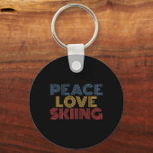 Peace Love Skiing  Sleutelhanger (Voorkant)