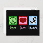 Peace Love Skunks Briefkaart (Voorkant / Achterkant)