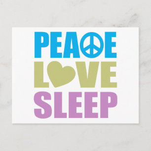 Peace Love Sleep Briefkaart