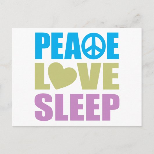 Peace Love Sleep Briefkaart (Voorkant)