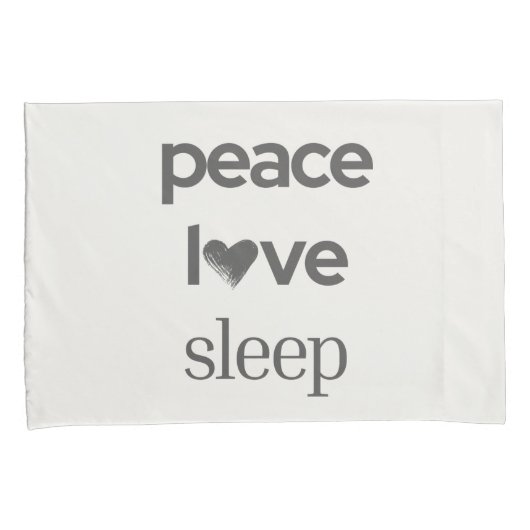 Peace Love Sleep - Modern Cozy Reversible Set of 2 Kussensloop (Voorkant-Rechts)