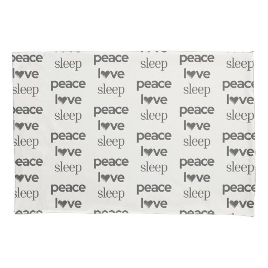 Peace Love Sleep - Modern Cozy Reversible Set of 2 Kussensloop (Voorkant-Links)