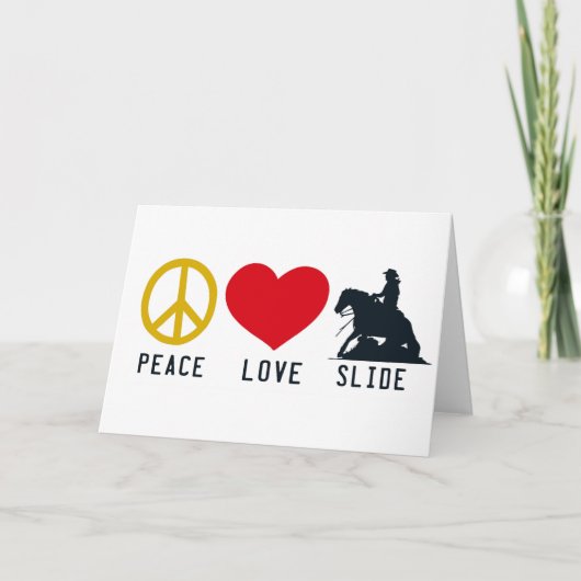 PEACE LOVE SLIDE WENSKAART BEDANKKAART (Voorkant)