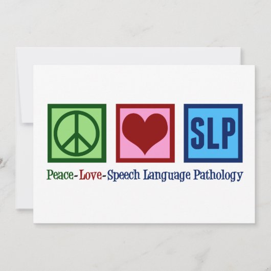 Peace Love SLP Speech Language Pathology Kaart (Voorkant)