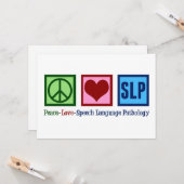 Peace Love SLP Speech Language Pathology Kaart (Voorkant / Achterkant in situ)