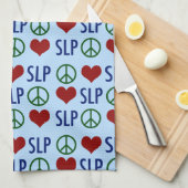 Peace Love SLP Speech Language Pathology Theedoek (Quarter Fold)