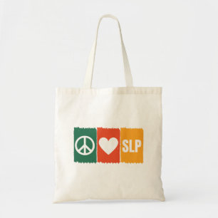 Peace Love Slp Speech Patholoog Tote Bag