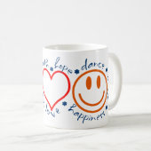 Peace Love Smile Koffiemok (Voorkant rechts)