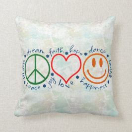 Peace Love Smile Kussen