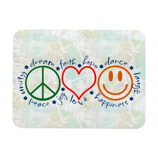 Peace Love Smile Magneet (Horizontaal)