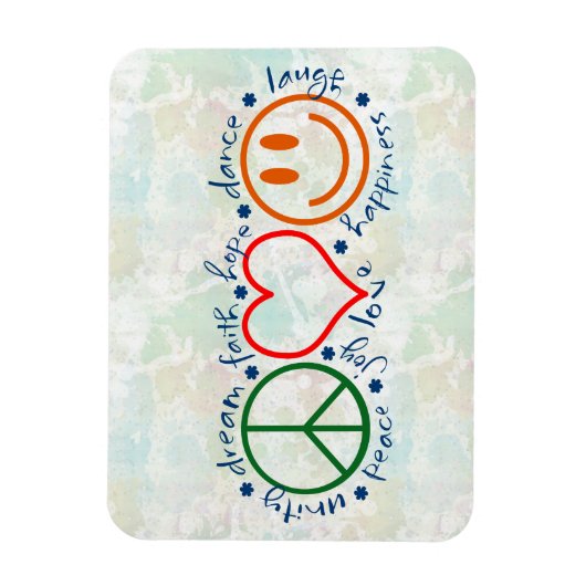 Peace Love Smile Magneet (Verticaal)