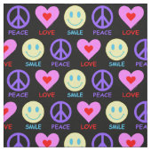 Peace Love Smile Patroon Stof (Swatch)