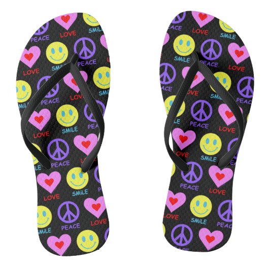 Peace Love Smile Patroon Teenslippers (Voetbed)