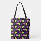 Peace Love Smile Patroon Tote Bag (Achterkant)