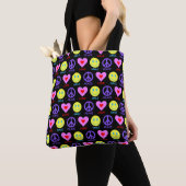 Peace Love Smile Patroon Tote Bag (Dichtbij)