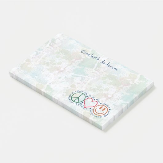 Peace Love Smile personaliseren | Groot Post-it® Notes (Schuin)