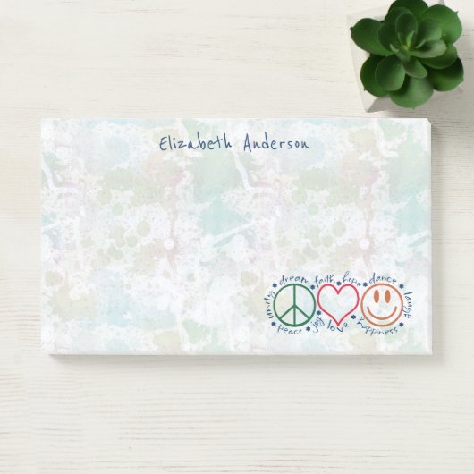 Peace Love Smile personaliseren | Groot Post-it® Notes (Kantoor)