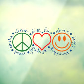 Peace Love Smile Raamsticker (Vel 3)