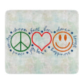 Peace Love Smile Snijplank (Voorkant)