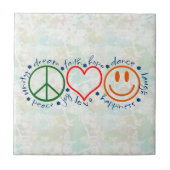 Peace Love Smile Tegeltje (Voorkant)