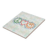 Peace Love Smile Tegeltje (Zijkant)