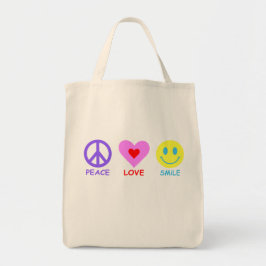 Peace Love Smile Tote Bag