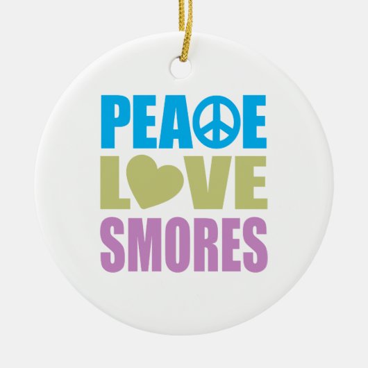 Peace Love Smores Keramisch Ornament (Voorkant)