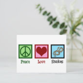 Peace Love Snakes Briefkaart (Staand voorkant)