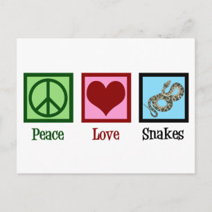 Peace Love Snakes Briefkaart