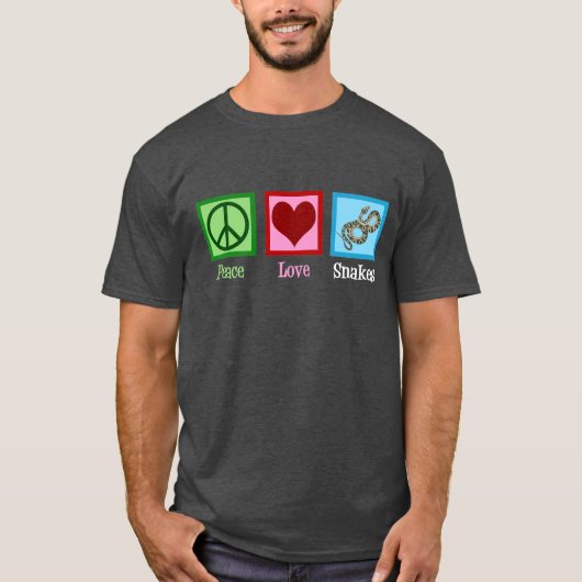 Peace Love Snakes Cute Herpetology T-shirt (Voorkant)