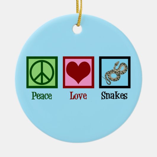 Peace Love Snakes Kerstmis Keramisch Ornament (Voorkant)