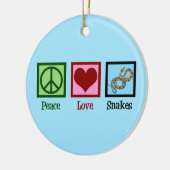 Peace Love Snakes Kerstmis Keramisch Ornament (Links)