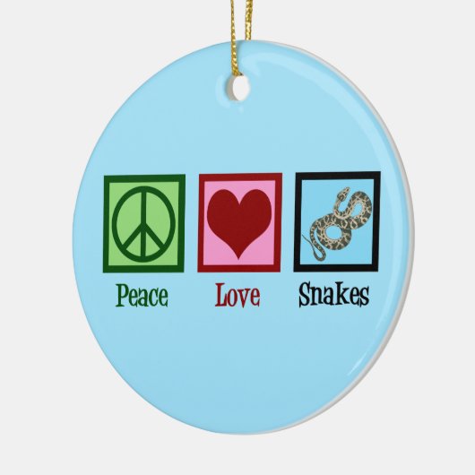 Peace Love Snakes Kerstmis Keramisch Ornament (Links)