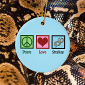 Peace Love Snakes Kerstmis Keramisch Ornament